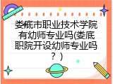 娄底市职业技术学院有幼师专业吗(娄底职院开设幼师专业吗？)