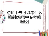幼师中专可以考什么编制(幼师中专考编途径)