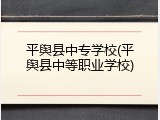 平舆县中专学校(平舆县中等职业学校)
