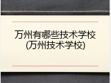 万州有哪些技术学校(万州技术学校)
