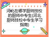 河北在哪学厨师技校的厨师中专生(河北厨师技校中专生学习指南)