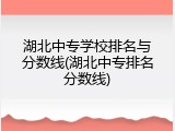 湖北中专学校排名与分数线(湖北中专排名分数线)