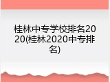 桂林中专学校排名2020(桂林2020中专排名)