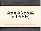 南京有中专学校(南京中专学校)