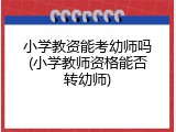 小学教资能考幼师吗(小学教师资格能否转幼师)