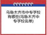 乌鲁木齐市中专学校有哪些(乌鲁木齐中专学校名单)