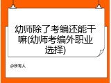 幼师除了考编还能干嘛(幼师考编外职业选择)