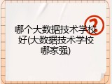 哪个大数据技术学校好(大数据技术学校哪家强)