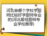 河北省哪个学校学厨师比较好学厨师专业的(河北最佳厨师专业学校推荐)