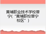 黄埔职业技术学校普宁(&ldquo;黄埔职校普宁校区&rdquo;)