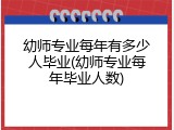 幼师专业每年有多少人毕业(幼师专业每年毕业人数)