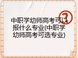 中职学幼师高考可以报什么专业(中职学幼师高考可选专业)
