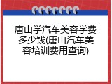 唐山学汽车美容学费多少钱(唐山汽车美容培训费用查询)