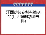 江西幼师专科有编制的(江西编制幼师专科)