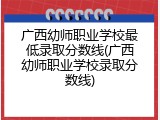 广西幼师职业学校最低录取分数线(广西幼师职业学校录取分数线)