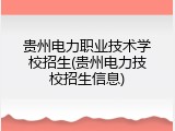 贵州电力职业技术学校招生(贵州电力技校招生信息)