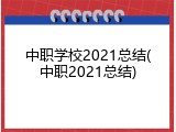 中职学校2021总结(中职2021总结)