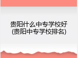 贵阳什么中专学校好(贵阳中专学校排名)