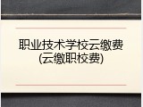 职业技术学校云缴费(云缴职校费)