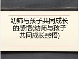幼师与孩子共同成长的感悟(幼师与孩子共同成长感悟)