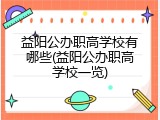 益阳公办职高学校有哪些(益阳公办职高学校一览)