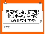 湖南曙光电子信息职业技术学校(湖南曙光职业技术学校)