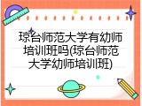 琼台师范大学有幼师培训班吗(琼台师范大学幼师培训班)