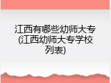 江西有哪些幼师大专(江西幼师大专学校列表)