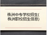 株洲中专学校招生(株洲职校招生信息)