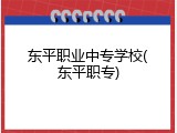 东平职业中专学校(东平职专)