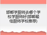 邯郸学厨师去哪个学校学厨师好(邯郸最佳厨师学校推荐)