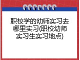 职校学的幼师实习去哪里实习(职校幼师实习生实习地点)