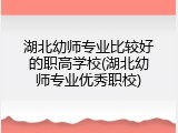 湖北幼师专业比较好的职高学校(湖北幼师专业优秀职校)