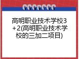 高明职业技术学校3+2(高明职业技术学校的三加二项目)