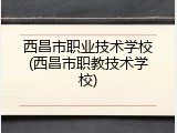 西昌市职业技术学校(西昌市职教技术学校)