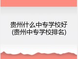 贵州什么中专学校好(贵州中专学校排名)