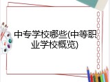 中专学校哪些(中等职业学校概览)