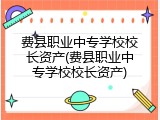 费县职业中专学校校长资产(费县职业中专学校校长资产)