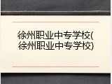 徐州职业中专学校(徐州职业中专学校)