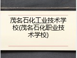 茂名石化工业技术学校(茂名石化职业技术学校)