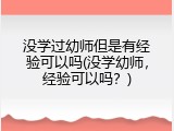 没学过幼师但是有经验可以吗(没学幼师，经验可以吗？)
