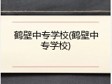 鹤壁中专学校(鹤壁中专学校)