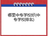 哪里中专学校好(中专学校排名)