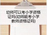 幼师可以考小学资格证吗(幼师能考小学教师资格证吗)