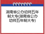 湖南省公办幼师五年制大专(湖南省公办幼师五年制大专)