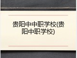 贵阳中中职学校(贵阳中职学校)