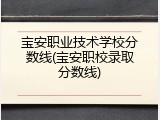 宝安职业技术学校分数线(宝安职校录取分数线)