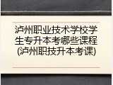 泸州职业技术学校学生专升本考哪些课程(泸州职技升本考课)