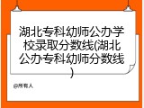 湖北专科幼师公办学校录取分数线(湖北公办专科幼师分数线)