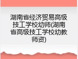 湖南省经济贸易高级技工学校幼师(湖南省高级技工学校幼教师资)
